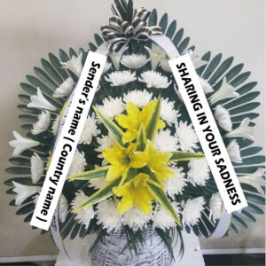 funeral wreath flower basket