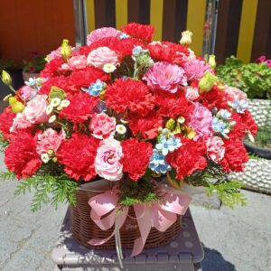 Red carnation basket